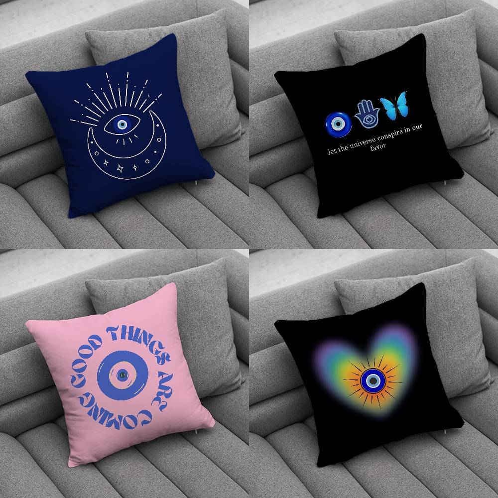 LLucky Blue Evil Eye Pillow Case Pillowcase Home Sofa Cushions Car Cushions Pillowcover Office Pillowshell Pillow