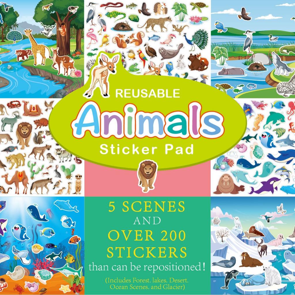 מדבקות לילדים בנים ובנות יצירה עצמית דינוזאור תחבורה פרח פיה נסיכה פנקס מדבקות - ספר מדבקות רב פעמי