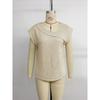 Women's Casual Simple Style Irregular Cross V-Neck Pleated Solid Colour T-Shirt
