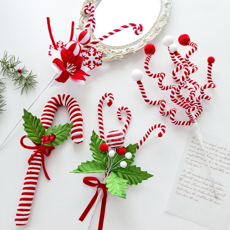 1 Stück Weihnachtsbaum Zuckerstangen Picks Feiertage Wolle Bonbonrolle Dekorationen Neujahrsbaumdeko Büro Mehrere Optionen verfügbar