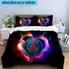 Paris Football Club 3PCS Bedding set,Ideal for1pc Duvet Cover And 2pcs Pillowcases Perfect for Christmas gift,Ideal for Bedroom, Dormitory