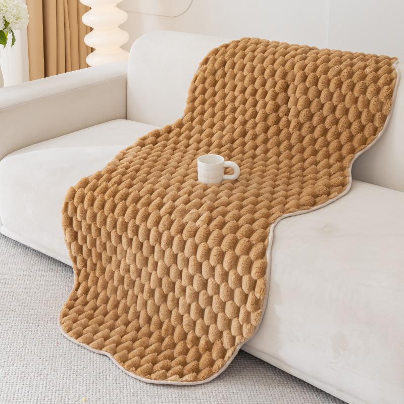 Irregular Shaped Sofa Mat Plush Universal Thickening Sofa Towel Four Seasons Non-Slip Couch Cushion Living Room Home Couch Cover