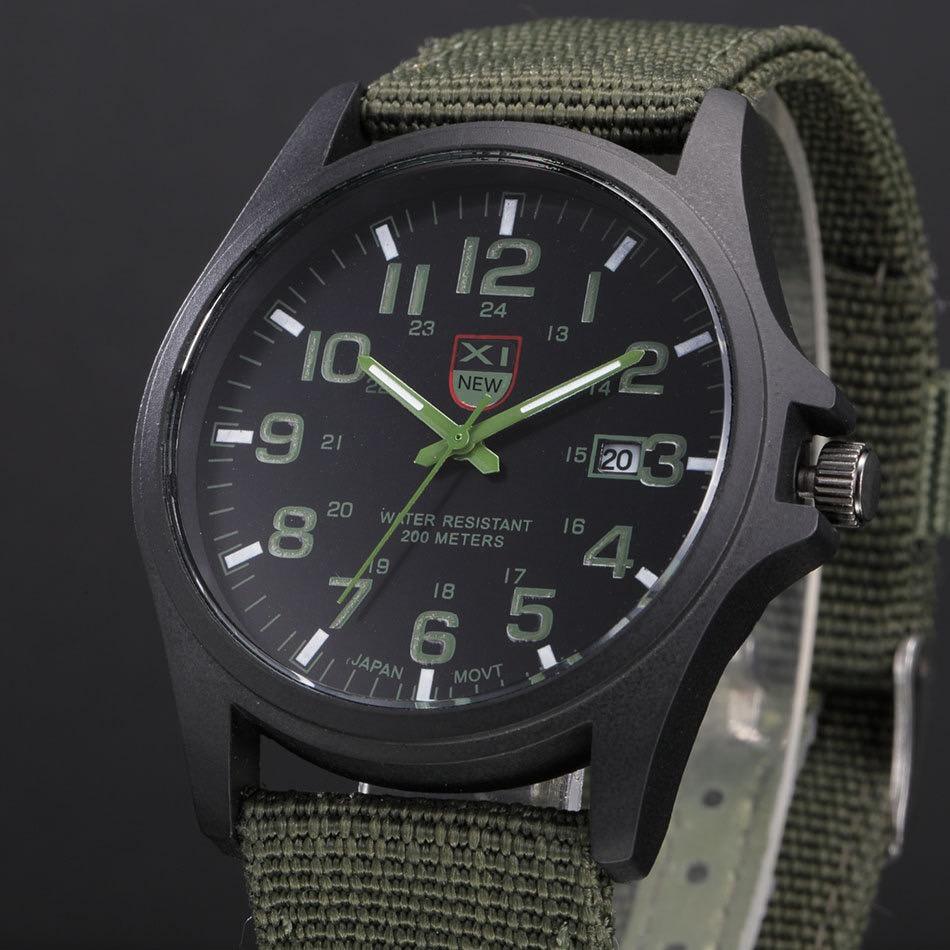 Men's Fashion Sport Watches Men Quartz Nylon Strap Watch Outdoor Watch army style watch Boys Watch