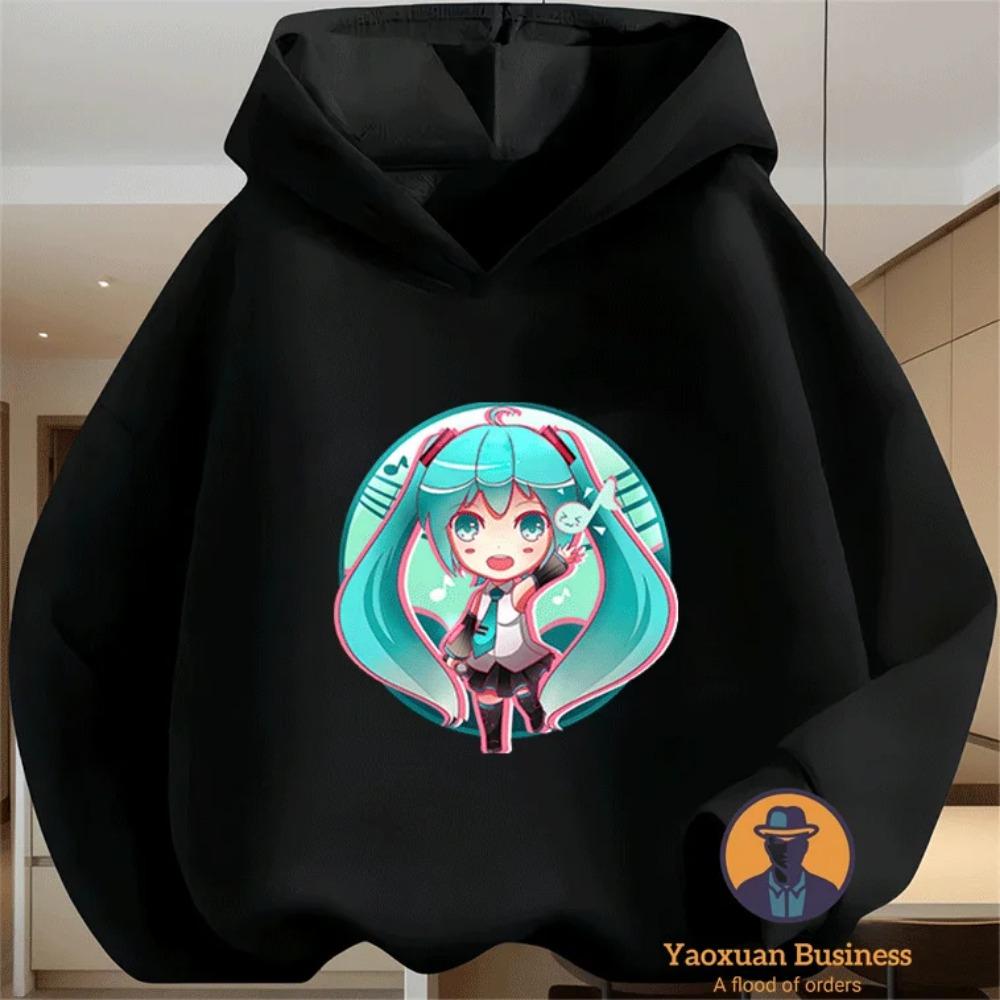 

Елегантні Худі Miku для Хлопчиків та Дівчаток з Милими Мультяшними Принтами, Теплі та Вітрозахисні, Елегантні Восени та Взимку 150