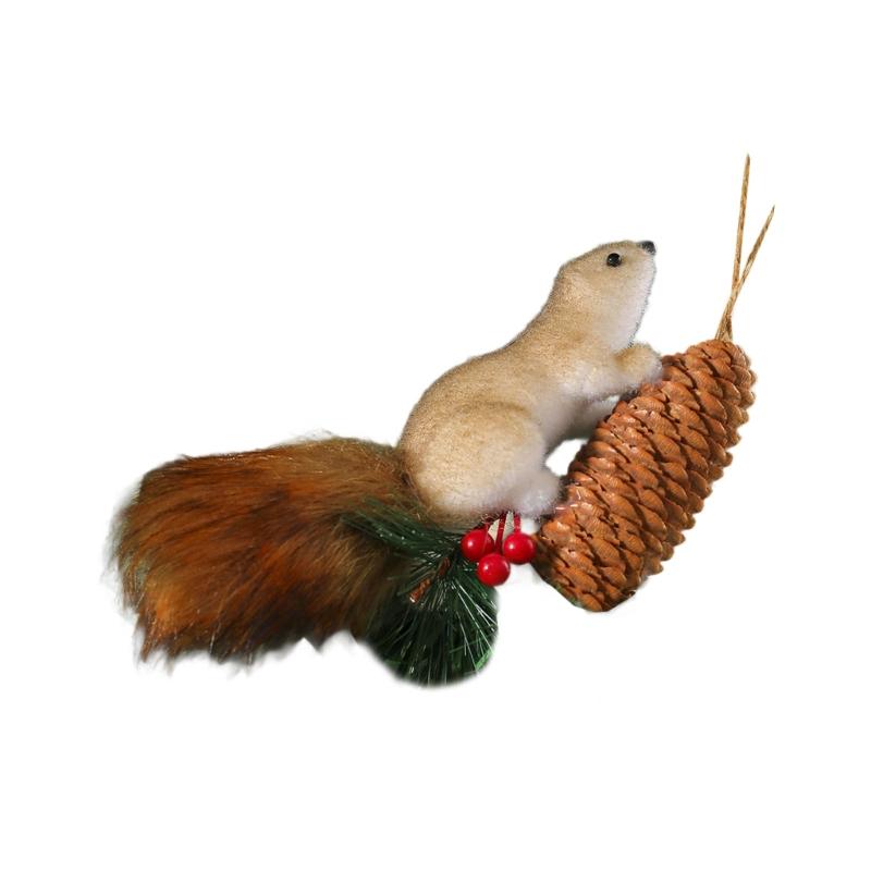 Artificial Squirrel Decoration Christmas Tree Hanging Ornament For Door Mantel Window Wedding Christmas Party Decoration