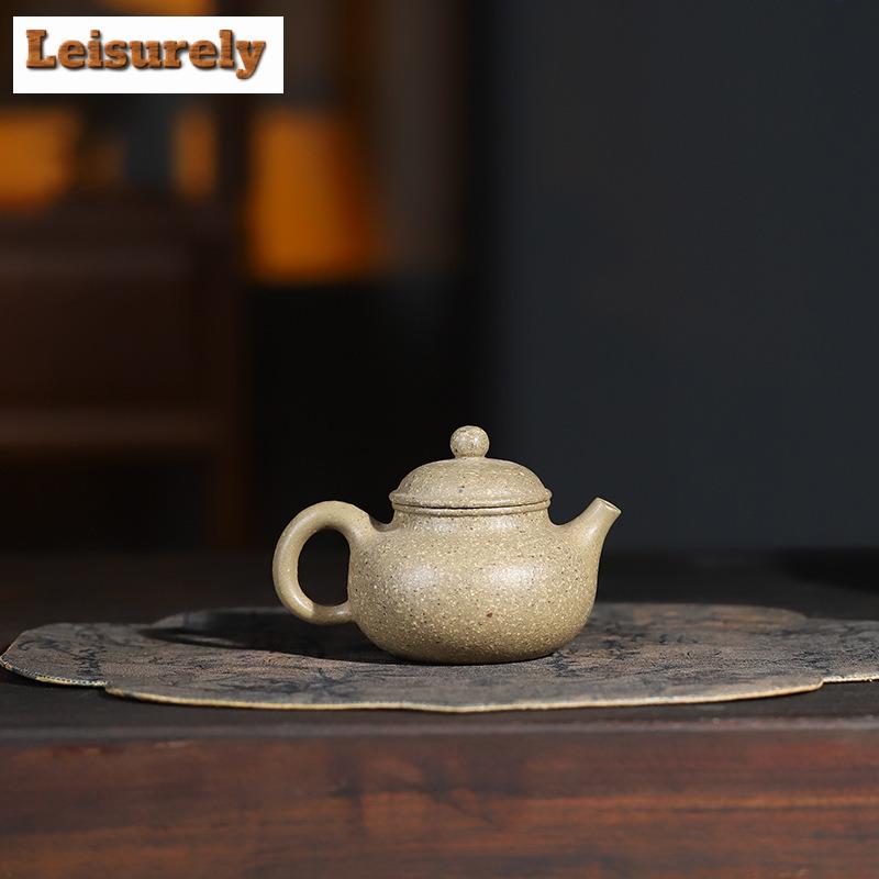 200ml Yixing Purple Clay Teapots Handmade Open Sky Pot Raw Ore Coarse Sand 16 Mesh Section Mud Tea Soaking Kettle Zisha Tea Set