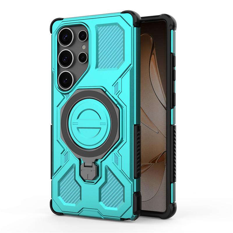 

Magnetic Armor Case For Samsung Galaxy S25 Ultra Cases Samsung Galaxy S25 Plus S25 Ultra Cover Magsafe Wireless Charging Cover Galaxy S25 Ultra зелёный