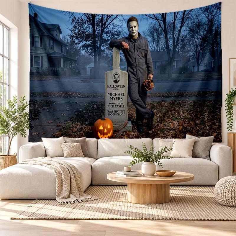 Halloween Michael Myers Wall Tapestry Home Decor Hanging Cloth Art Background Tapestry for Bedroom