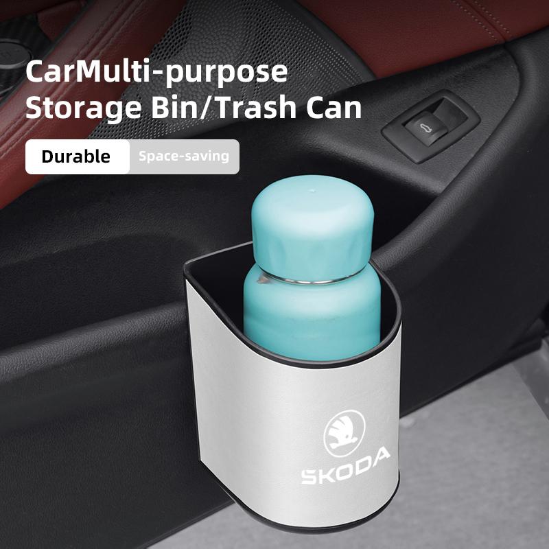 HIAQ2 Car Door Back Seat Cup Holder Storage Box Organizer Valve Cap For Skoda Kylaq Elroq Kodiaq Octavia Enyaq Kamiq Scala Superb Yeti