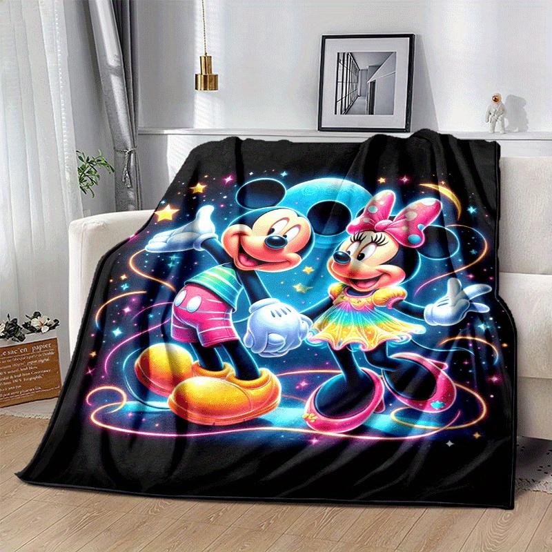 1pc Mickey Printing Blanket - Soft, All-Season Throw for Office Blanket, | Personalized Gift with Adorable Cartoon Design