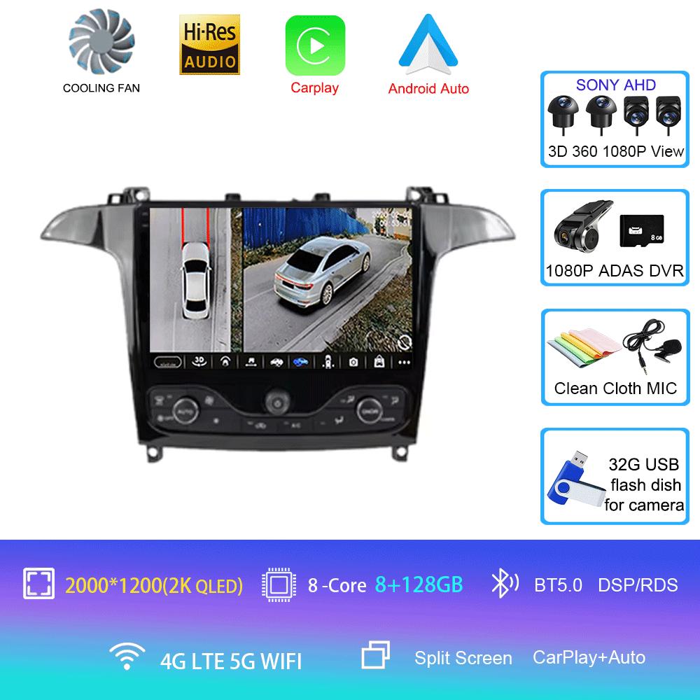Android 14 Video Player For Ford S Max S-MAX 2006 - 2015 For Ford Galaxy 2014 Car Radio Car Multimedia GPS Radio Navigation DVD