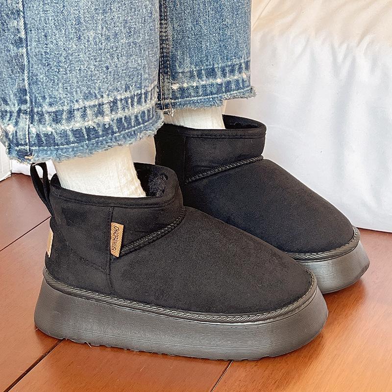 Snow boots short snow boots women's winter new thick-soled versatile velvet thickened warm cotton shoes