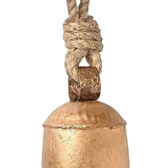 Jüt Asılı Halatlı Metal Vintage Çanlar Düğünler Partiler ve Noel Çelenkleri için Melodili Sese Sahip Dekoratif İnek Çanı Metal Rüzgar Çanları