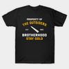 Herren Schwarzes T-Shirt mit Aufdruck Eigentum der Outsiders Bruderschaft Cool No-Cut Transferpapier Druck Baumwoll-T-Shirt