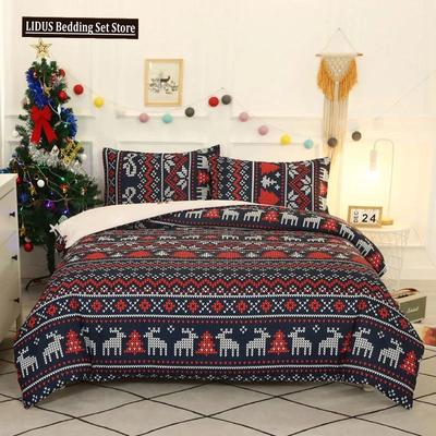 Weihnachts-Bettwäsche-Set Bettbezug Kissenbezug King-Size-Bettwäsche