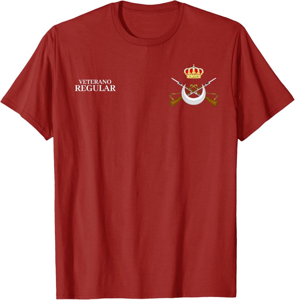 Emblema Regulares Veterano Ejrcito Espaol Camiseta Tshirt Short Sleeve Casual  Cotton Shift