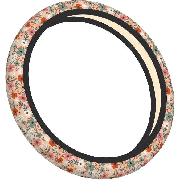 Retro Pigeon Flower Floral Steering Wheel Cover Universal Car Interior Accessories For Women Men 15 Inch Anti Slip Breathable Odorless Neoprene Decor