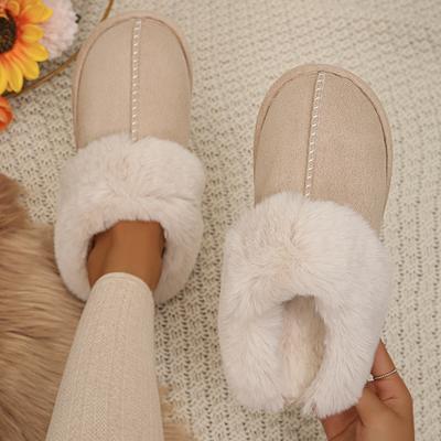 Pantofole Invernali da Casa in Pelliccia Lucyever Donna 2024 Nuove Pantofole da Casa con Zeppa per Coppie Scarpe di Cotone da Casa Donna Faux Camoscio Calde Ciabatte Peluche