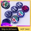 Car Stickers For Alfa Romeo 10pcs 50MM For Alfa Romeo Giulietta GT 147 156 Mito Brera Giulia F1 Car Wheel Hub Logo Modification