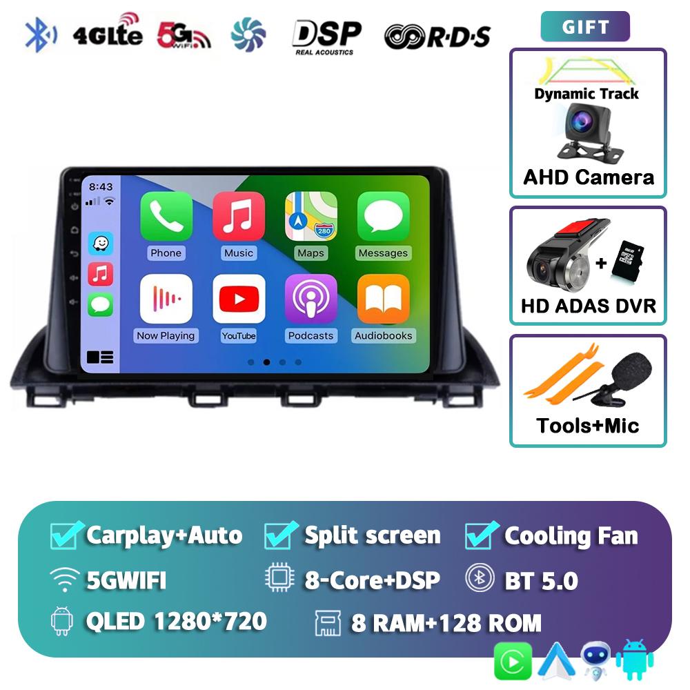 Android 14 Carplay Auto Car Radio For Mazda 3 Axela 2013-2018 Stereo GPS Navigation Multimedia Video Player Autoradio Head Unit