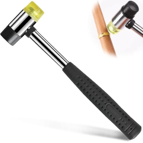 25mm ? Rubber and Plastic Combination Hammer for Dent Repair, Replaceable Parts, Non-Slip Pipe Handle, Detachable, Compact, Dual-Use, Ideal for Crafts