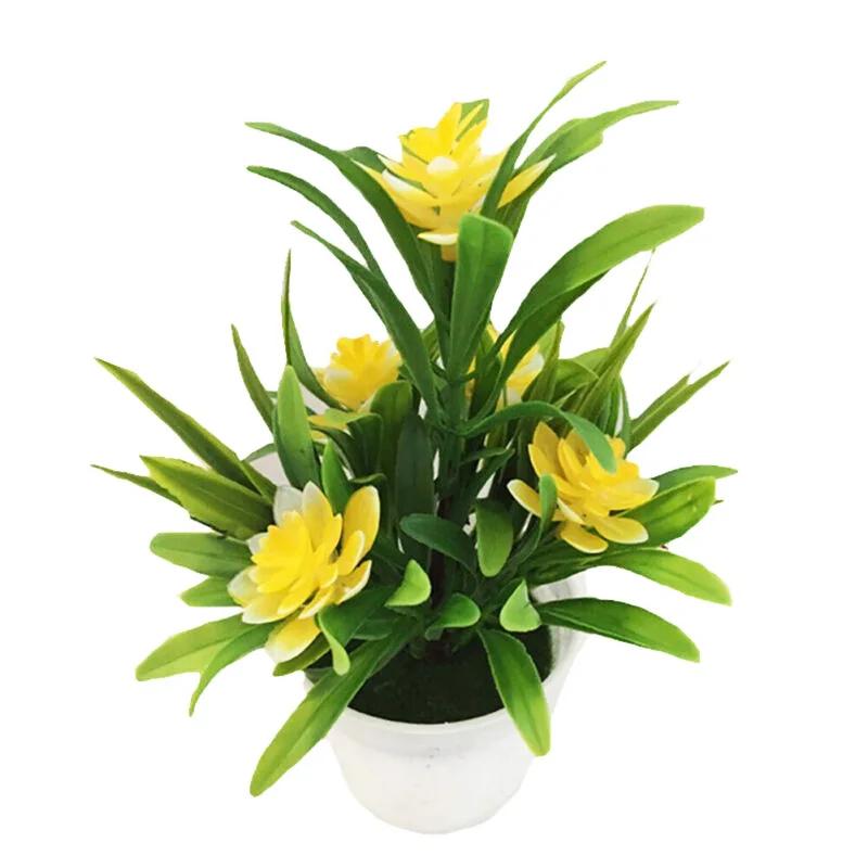 Plastics Artificial Flowers Pot Decoration Weddings With Pot Floral Garden Office Outdoor Parties Plant Restaurants