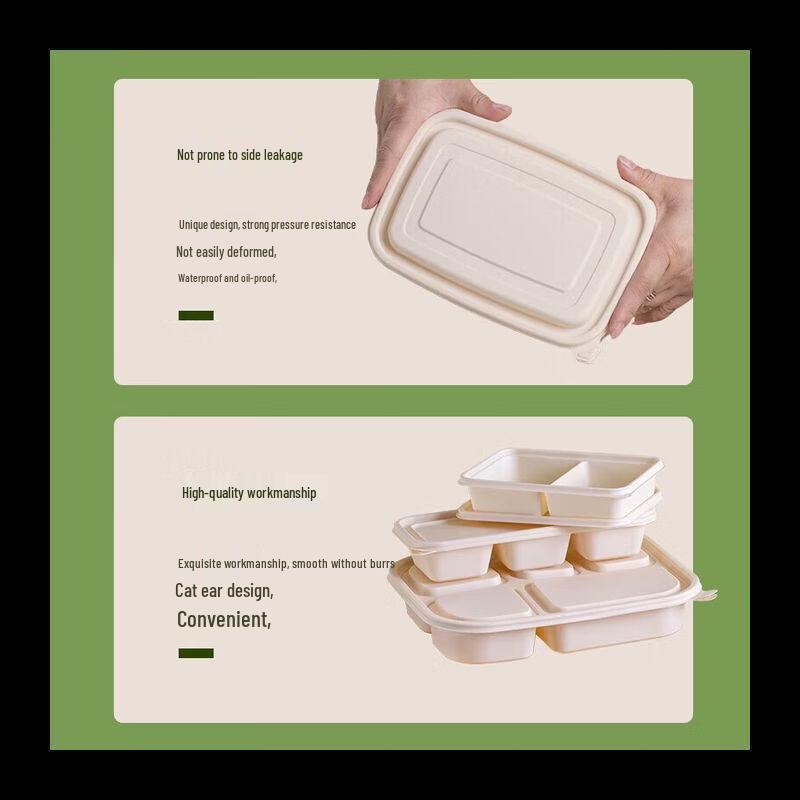 Eco-Friendly 4-Compartment Corn Starch Food Container
