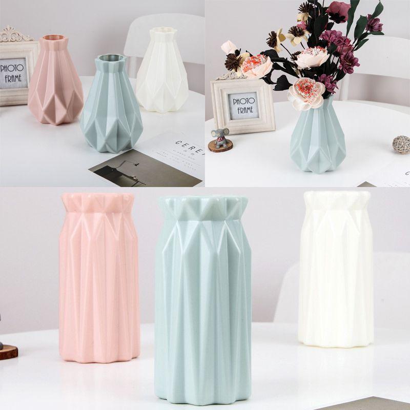 Elegant Origami Plastic Vase Imitation Ceramic Flower Pot For Stylish Home Decor