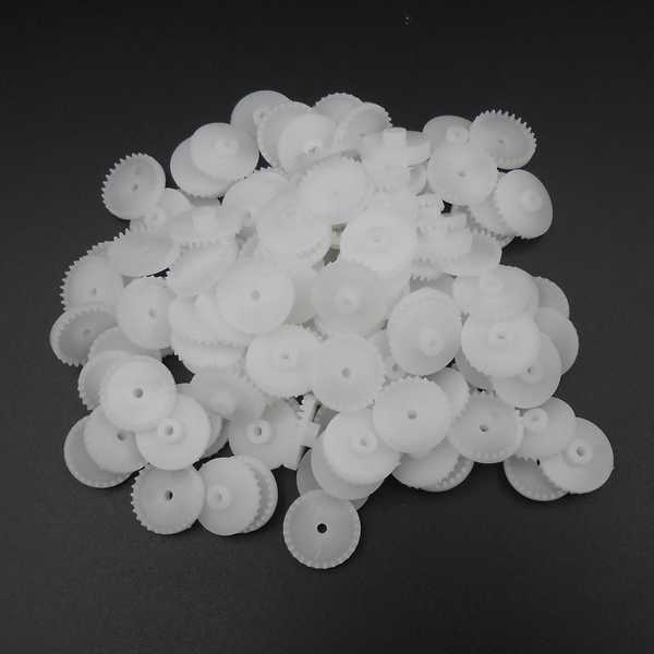 100Pcs/Lot 0.5M 28T Plastic Crown Gear 0.5 Modulus 28 Teeth Bore Hole Aperture 2MM 1.95MM 2A Reduction H: 4.3MM Dia. 15MM C282A
