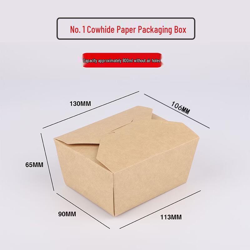 Rectangular Disposable Kraft Paper Meal Box with Lid