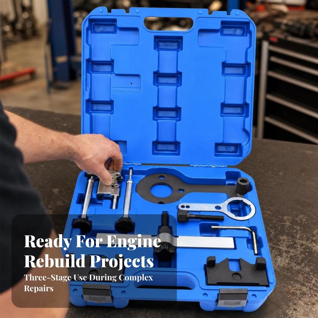 Heavy Duty Engine Timing Tool Kit | Camshaft with Carrying Case, for Auto Repair