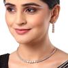 Jewellery Set Classic Style AD/American Diamond Studded Rose Gold Plated Handcrafted Circle Necklace Set for Women & Girls