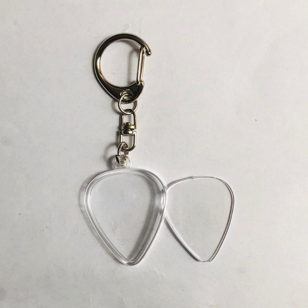 

Міцний прозорий тримач для гітарних медіаторів Акрилова коробочка для зберігання медіаторів у формі серця з брелоком Органайзер для гітарних медіаторів Музичні аксесуари