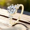 Anziw 8mm 2.0ct D Moissanite Ring for Women 18k Gold Plated 925 Sliver Engagement Wedding Rings Finger Promise Jewelry 2025 New