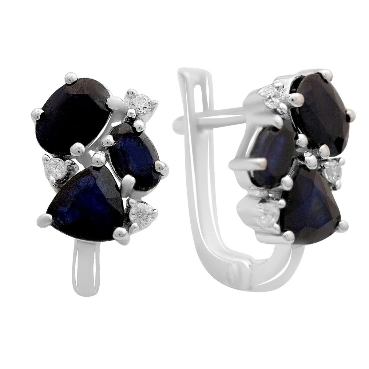 

Silver earrings with natural sapphire 3.119ct (2172680)