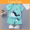 Conjunto de Camiseta e Shorts de Desenho Animado para Bebê com Algodão Macio para Crianças de 3 a 8 Anos