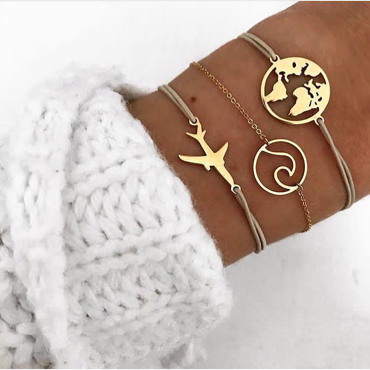 New Design Vintage Women Boho Bracelets Set Moon Shell Heart Tortoise Charm Beads Chains Bangle For Female Bohemian Jewelry