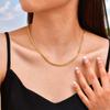 Stainless Steel Mesh Wide Chain Necklace for Women, Sliver/Gold Color 8mm Weave Charm Choker Necklace, Trendy Minimalist Jewelry