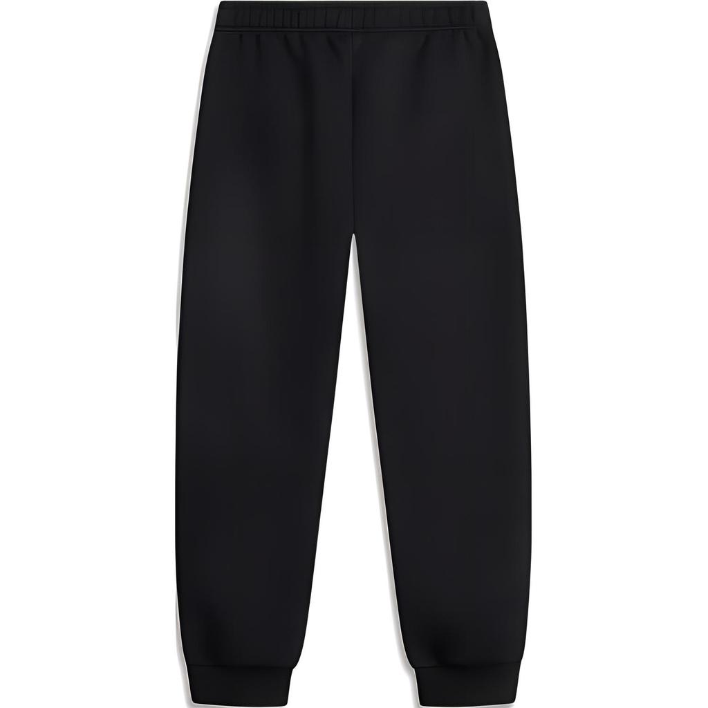 Li Ning Solid Color Loose Mid Waist Cuffed Knitted Sports Pants Men Bottoms Black AKLU635-2