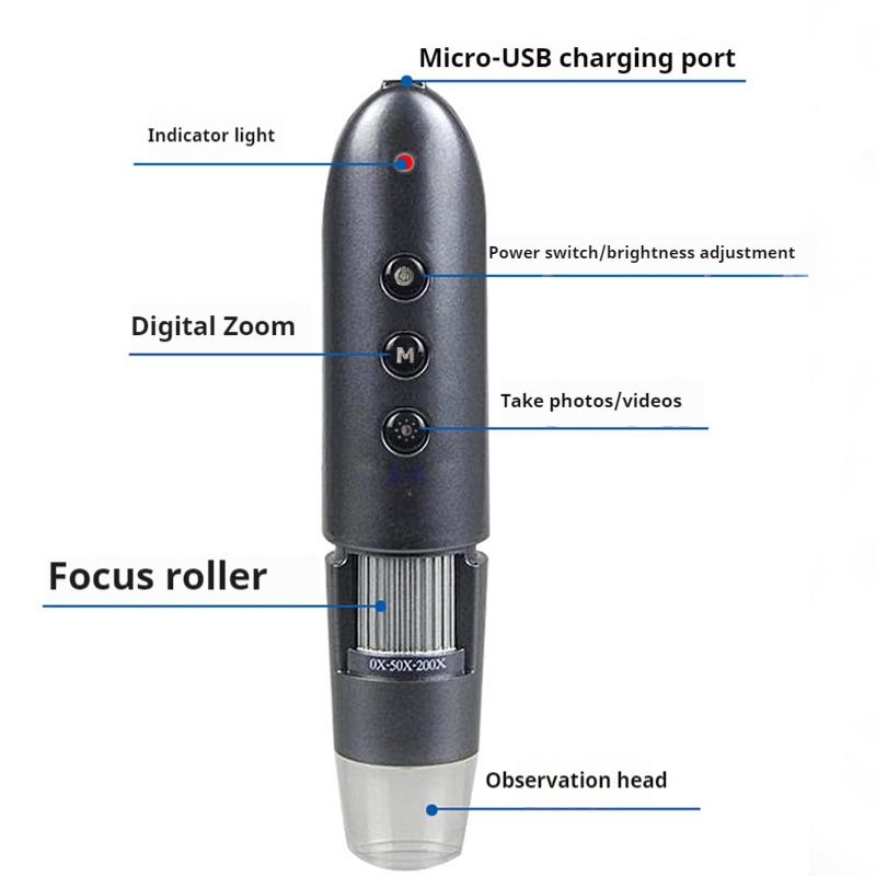 Wifi Wireless Mobile Phone Microscope Biological Magnifying Glass Observation Pigeon Eye Repair Circuit Board 1600X