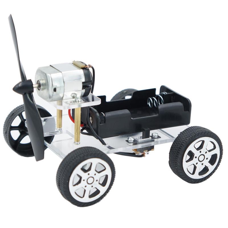 DIY Wind-Powered Science Cart: Educational Craft for Kids with Electric Motor 9x9.5 cm