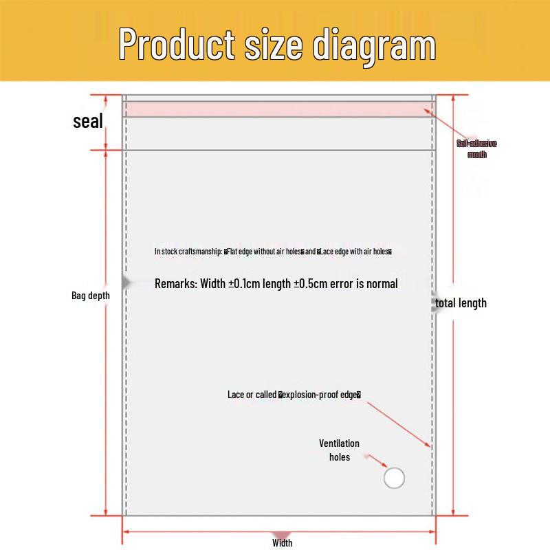 24cm OPP Self-Adhesive Transparent Plastic Bag for Jewelry and Clothing Packaging