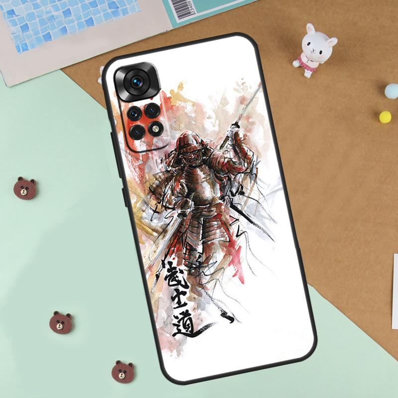 Japanese Bushido Samurai Case For Xiaomi Redmi Note 13 12 11 9 10 14 Pro 10S 11S 12S Cover For Redmi 13C 10C 12C 14C