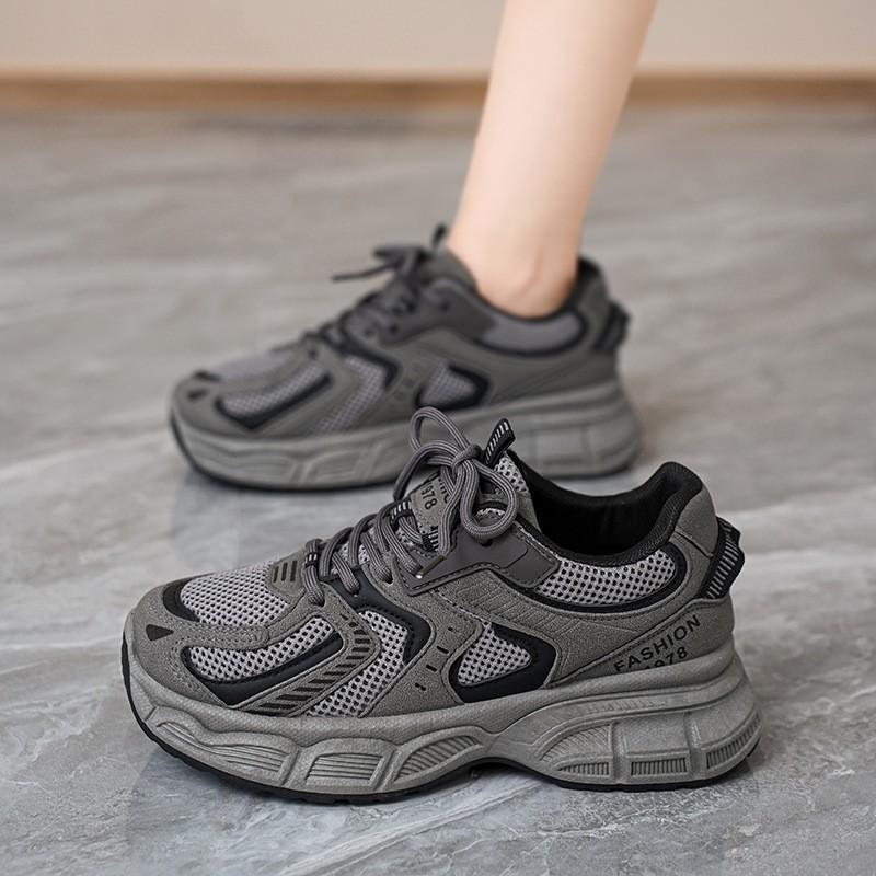 

Dad Shoes Women s Spring Autumn Breathable Sneakers Students Korean Style All-matching Platform Height-increasing Casual Running Light 38