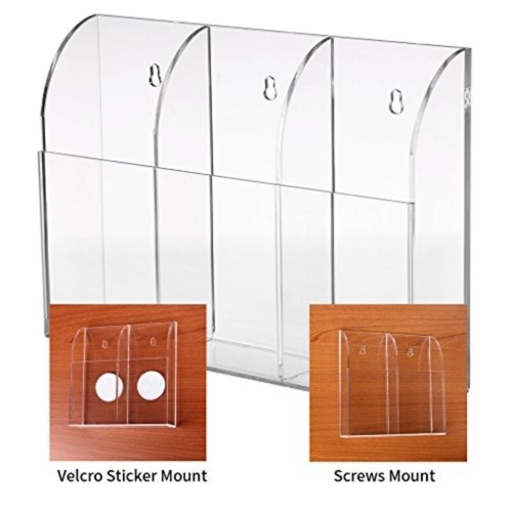 Acrylic Remote Control Holder Wall Mount Clear Remote Control Box MultiPurpose Universal Remote Control Organizer