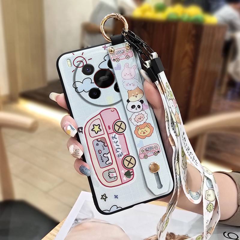 Cartoon Ring Phone Case For ZTE Blade V70 Max/Nubia V70 Max Shockproof Wristband Phone Holder Wrist Strap Silicone Cute
