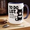 Cat To-Do List Coffee Mug Ceramic Tea Cup with Humorous Checklist