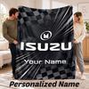 Isuzu Personalized Flannel Blanket Custom Name Text Soft Throw Blanket Home Decor