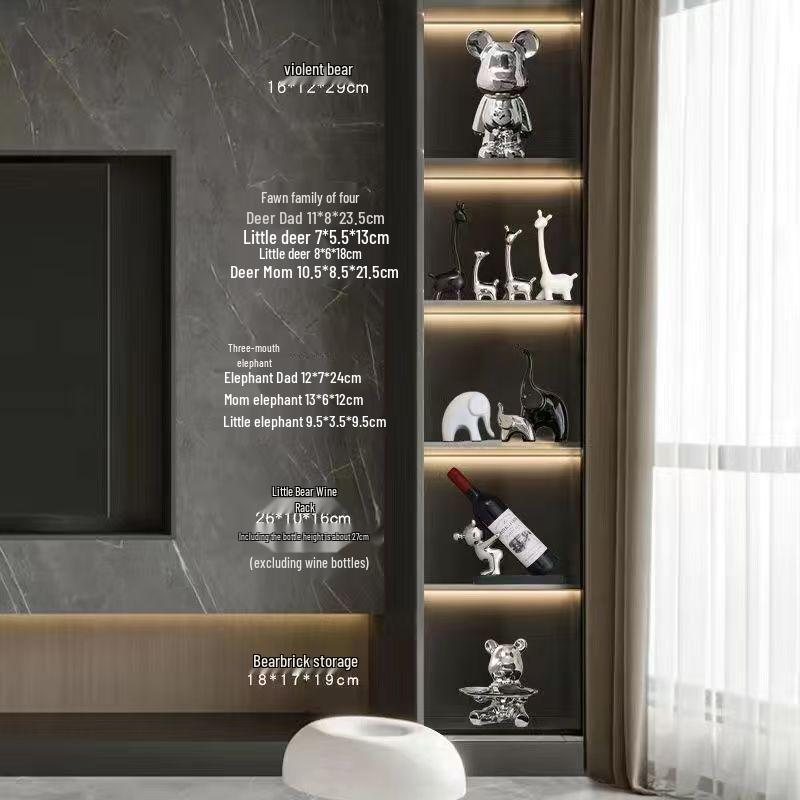 

Nordic Minimalist Light Luxury Ornament Set for Living Room - TV/Wine Cabinet Decor (10/15-Grids)