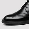 Men's Leather Shoes Genuine Leather Breathable Brogue Business Formal Casual British Pointed Leather Shoes